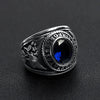 United States Air Force Military Stainless Steel Men's Ring with Blue Stone / MCR3080