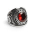 United States Marine Corp Military Stainless Steel Men's Ring with Red Stone / MCR4046