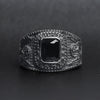 United States Army Stainless Steel With Black Center Stone Women's Ring / MCR4056