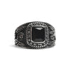 United States Army Stainless Steel With Black Center Stone Women's Ring / MCR4056