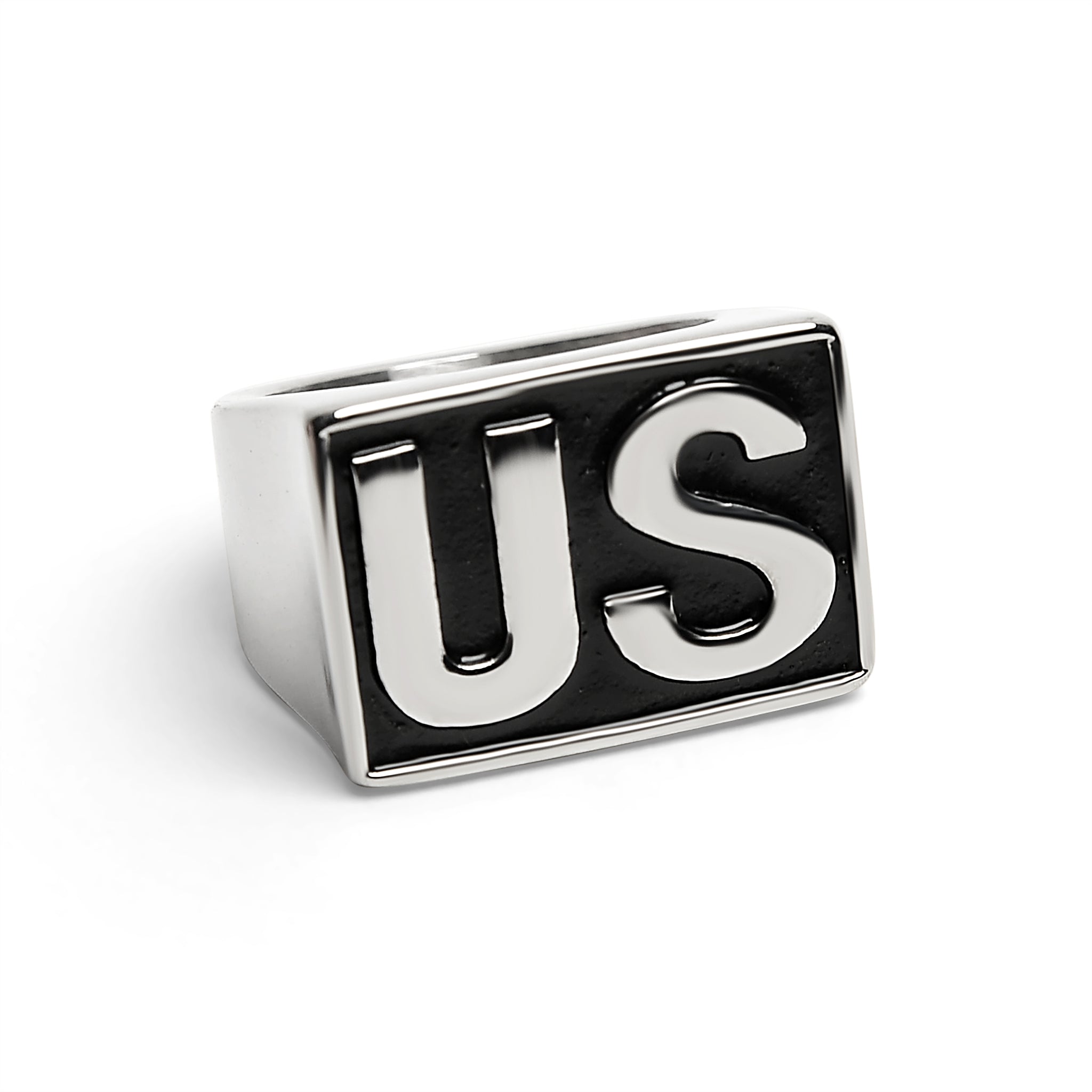 Stainless Steel United States "US" Insignia Signet Ring / MCR4063