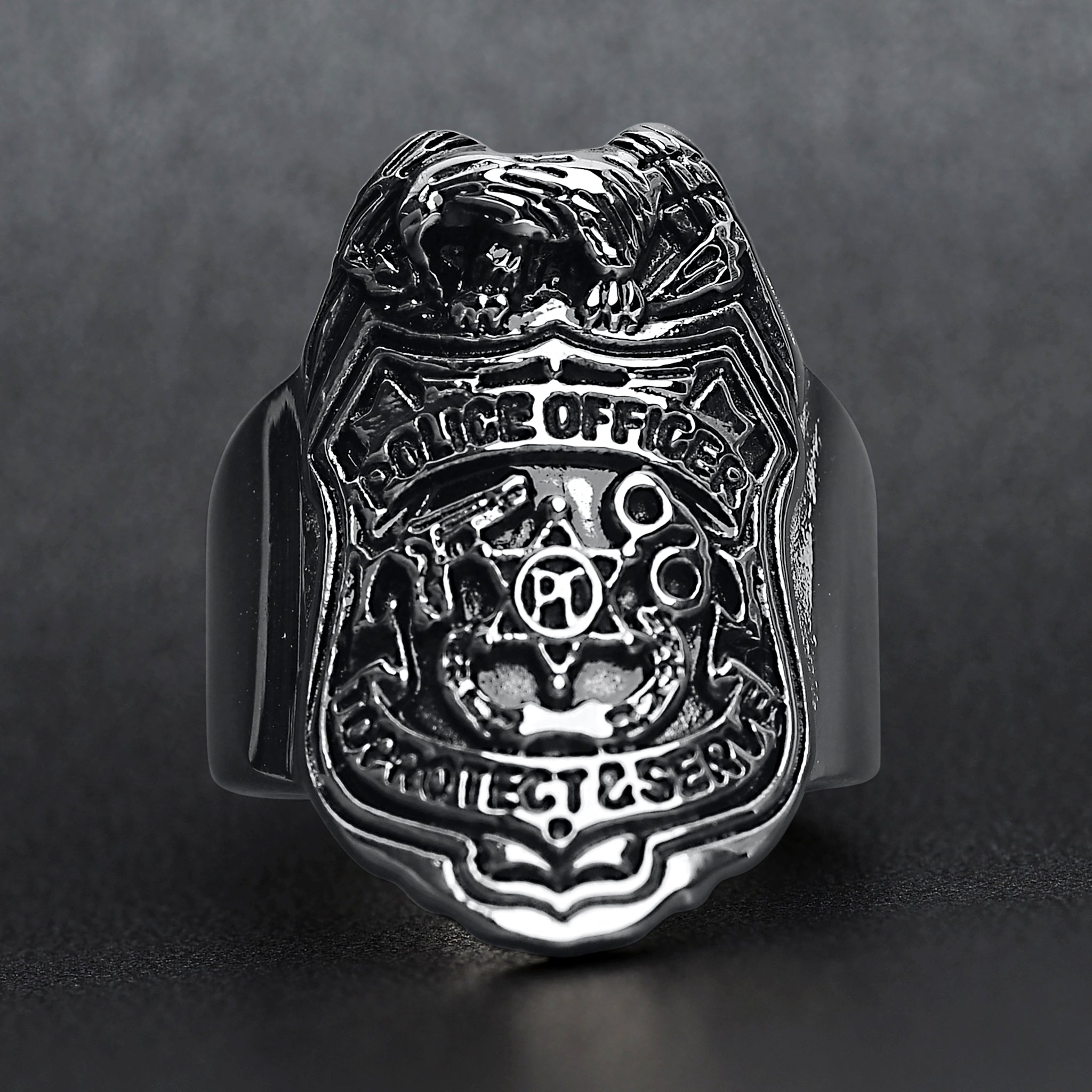 Police Officer Stainless Steel Ring Mcr4104