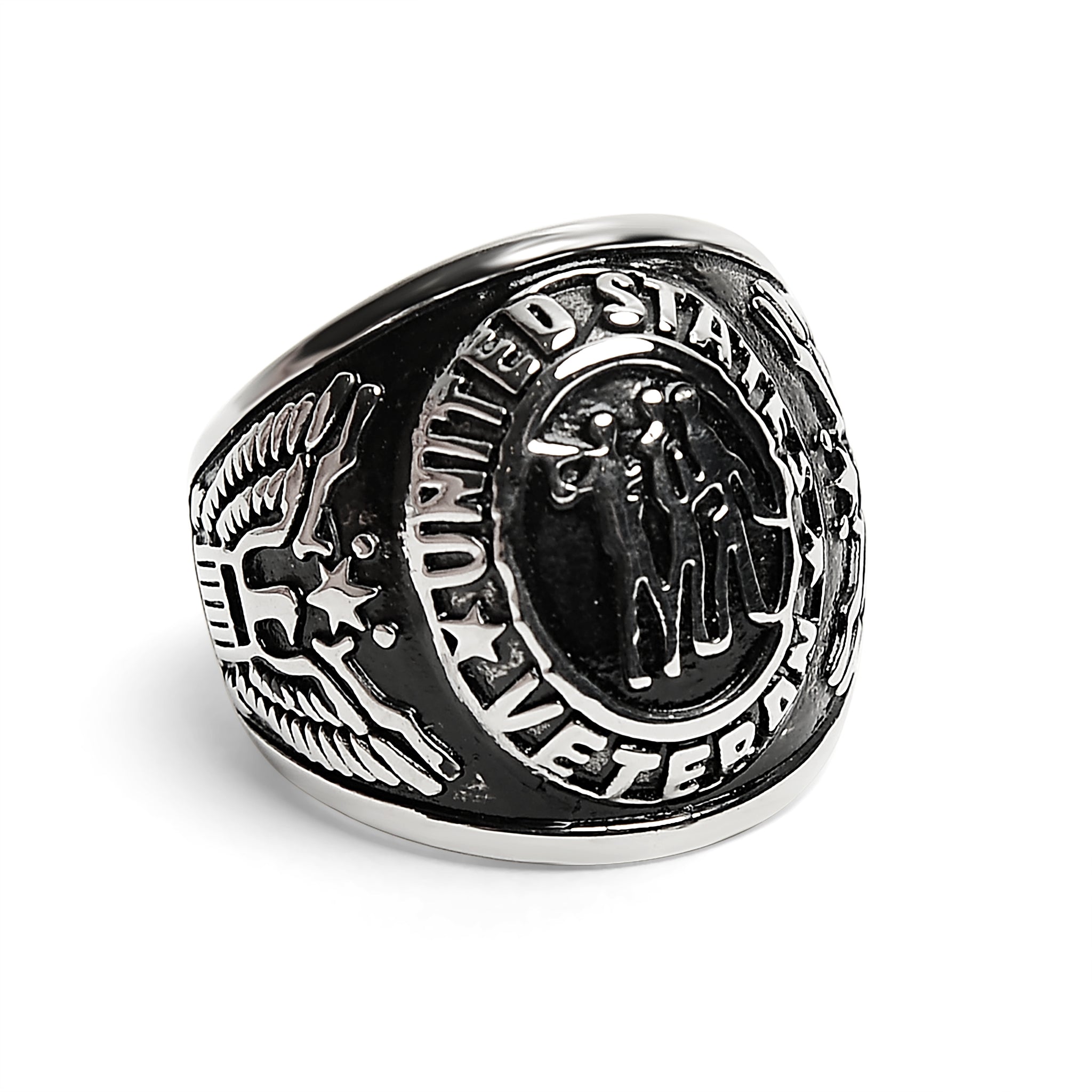 Stainless Steel United States Veterans Ring / MCR6001