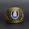Gold United States Air Force Blue Center Stone Stainless Steel Ring / MCR6004