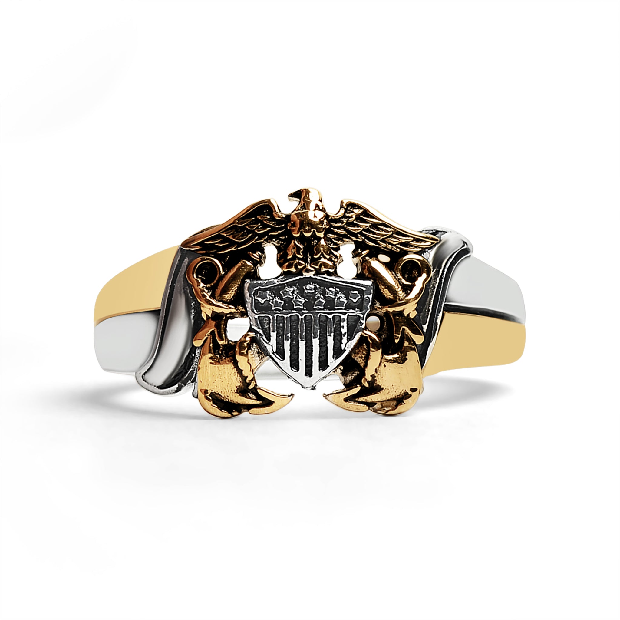 United States Navy Two Tone Stainless Steel Women's Ring / MCR6013