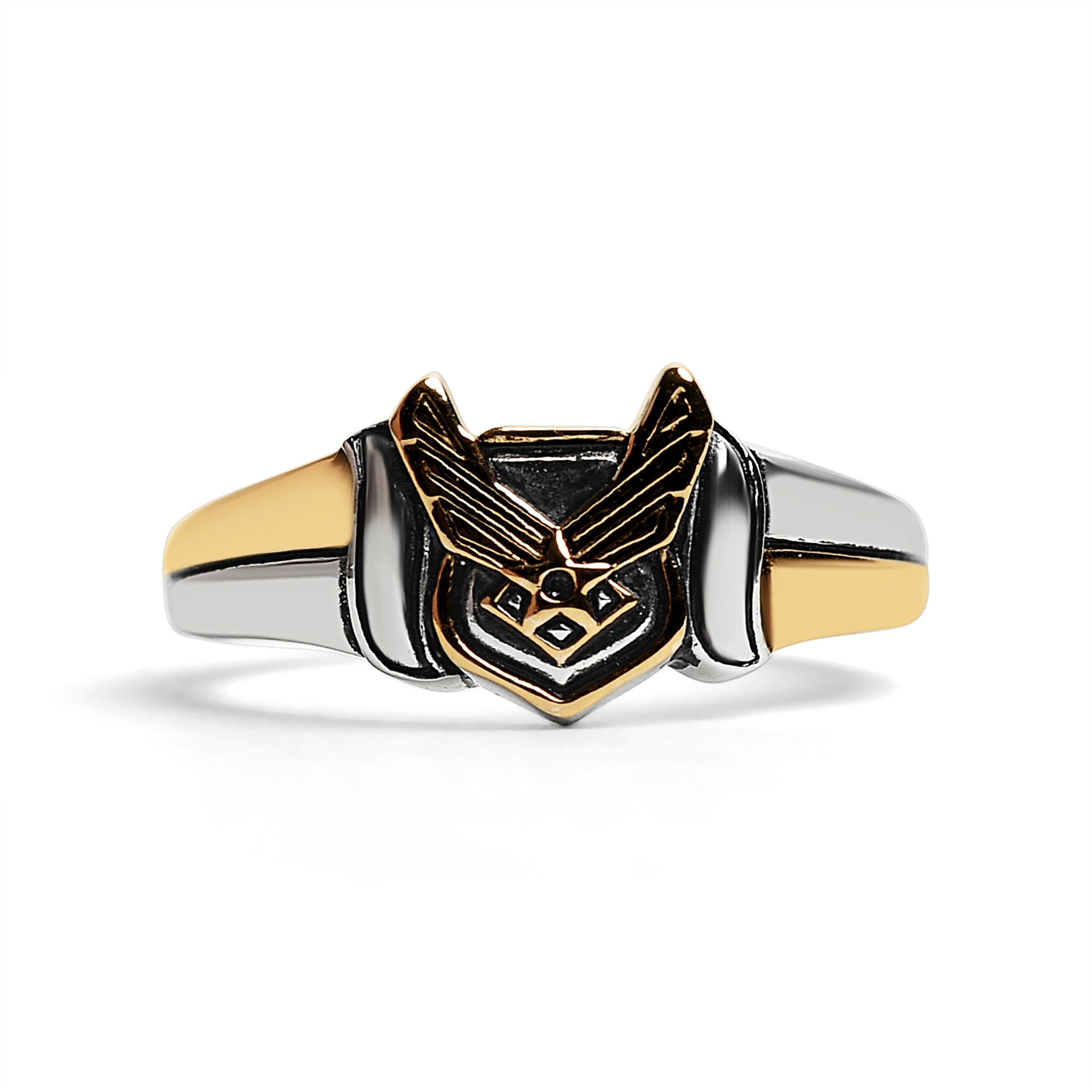 United States Air Force Two Tone Military Stainless Steel Women's Ring / MCR6014