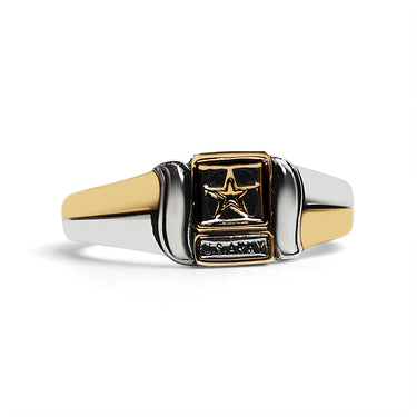18K Gold PVD Stainless Steel United States Army Two Tone Women's Ring / MCR6015