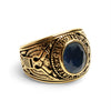Gold United States Coast Guard Blue Center Stainless Steel Ring / MCR6010