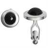 NCZ0022 - Stainless Steel and Black Circle Cufflinks-stainless steel jewelry made in china- wholesale stainless steel jewelry- does stainless steel jewelry tarnish- stainless steel jewelry good- stainless steel jewelry cleaner