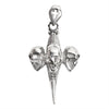 Stainless steel three skulls Cross pendant.