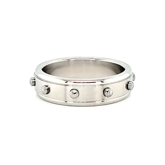 Stainless Steel Polished Studded Ring / NCZ0144-stainless steel mens jewelry- jewelry stainless steel- stainless steel jewelry made in china- wholesale stainless steel jewelry- does stainless steel jewelry tarnish