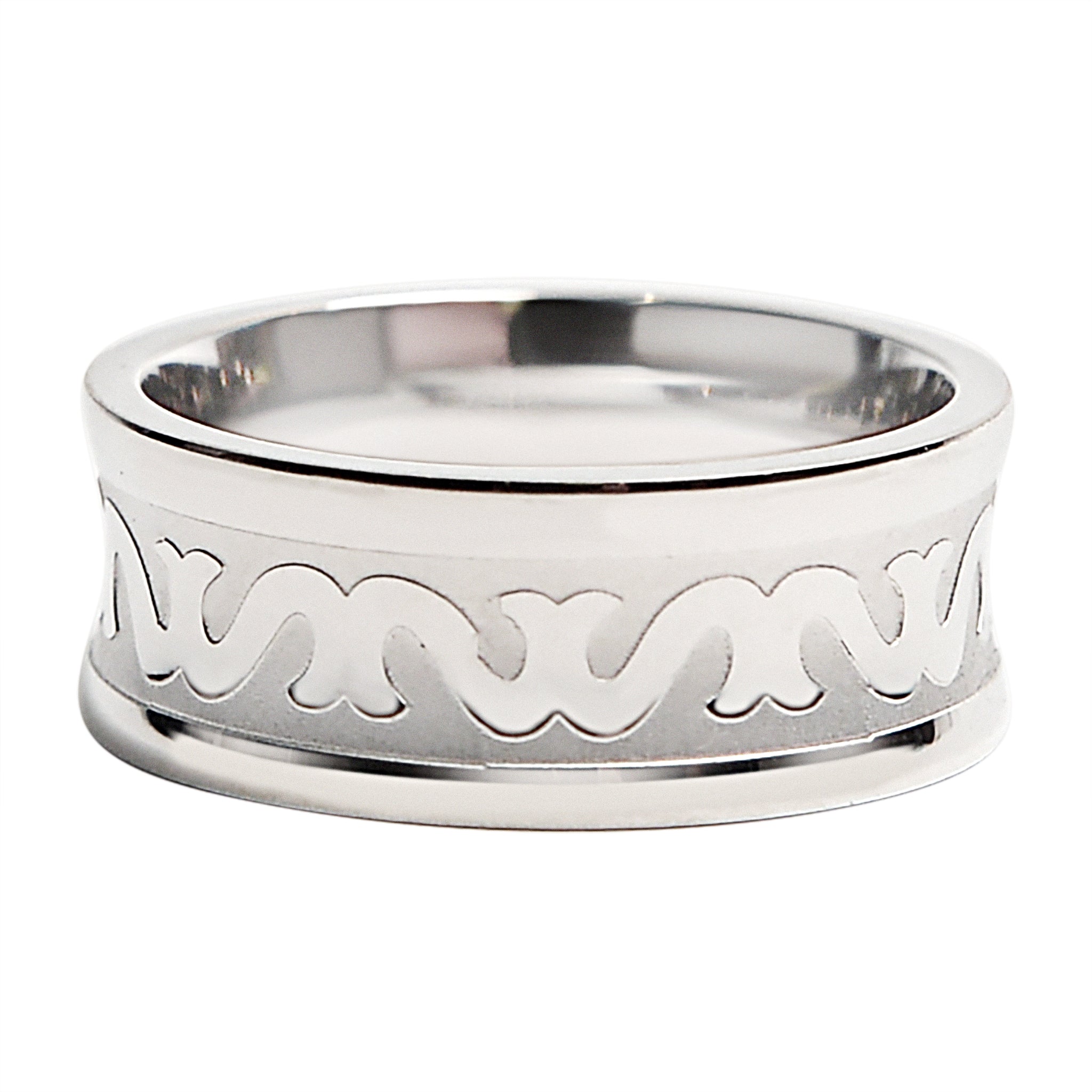 Stainless Steel Grooved Filigree Center Ring / NCZ0145-stainless steel good for jewelry- stainless steel jewelry for women- womens stainless steel jewelry- stainless steel cleaner for jewelry- stainless steel jewelry wire