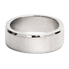 Stainless steel brushed center ring at an angle.