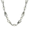 Stainless steel chain necklace hanging.
