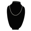 Stainless steel popcorn chain necklace on a black velvet bust.