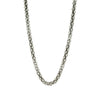Stainless steel popcorn chain necklace hanging.