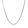 Stainless steel round snake chain necklace hanging.