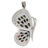 Millefiori butterfly stainless steel pendant, back view.