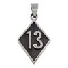 Stainless steel "13" pendant.