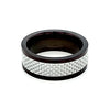 Polished Carbon Inlay Stainless Steel Ring.