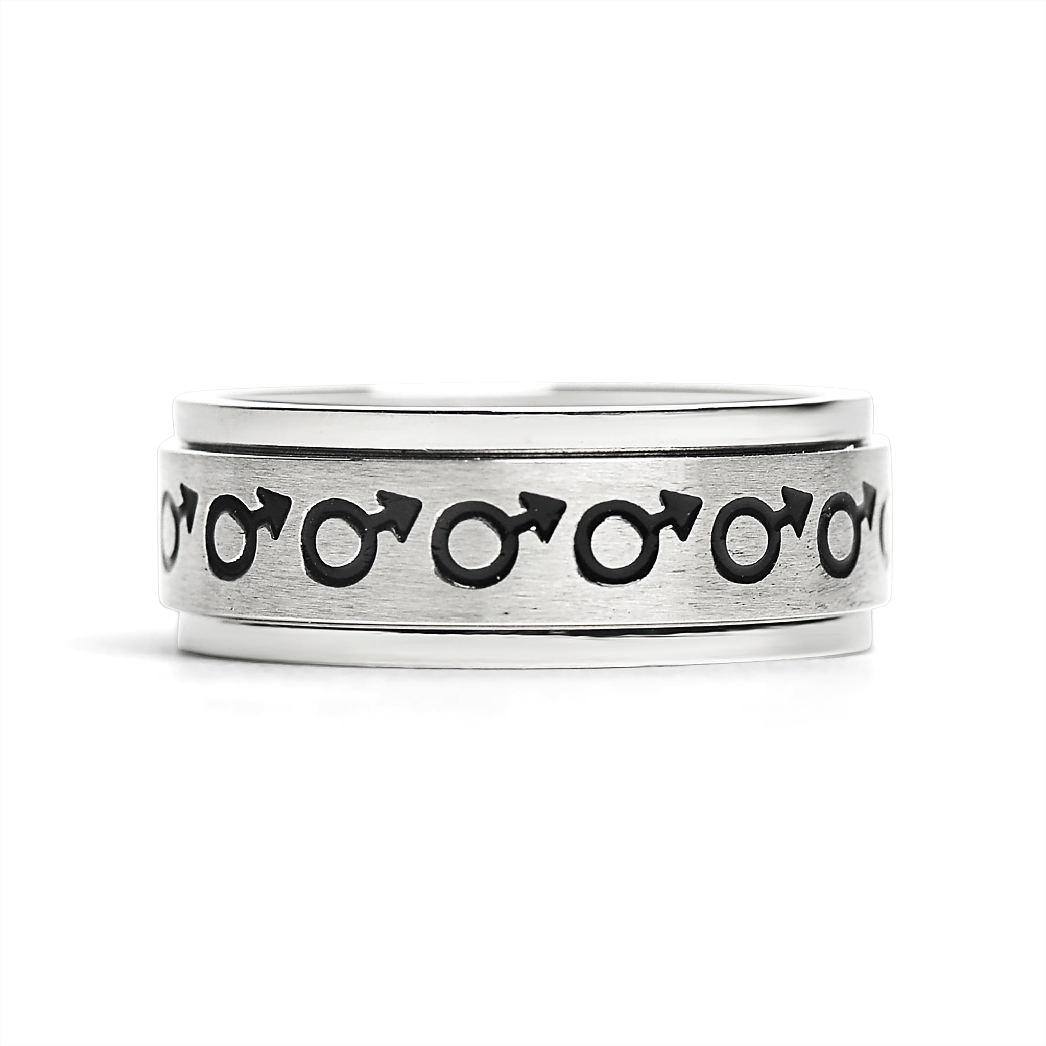 Male Symbol Spinner Stainless Steel Ring