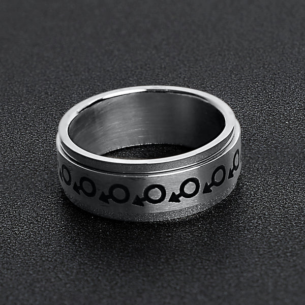 Male Symbol Spinner Stainless Steel Ring / RRJ0066