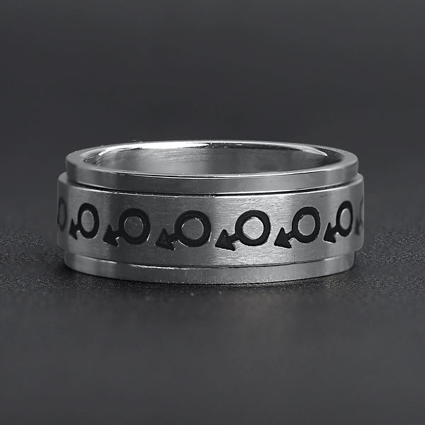 Male Symbol Spinner Stainless Steel Ring / RRJ0066