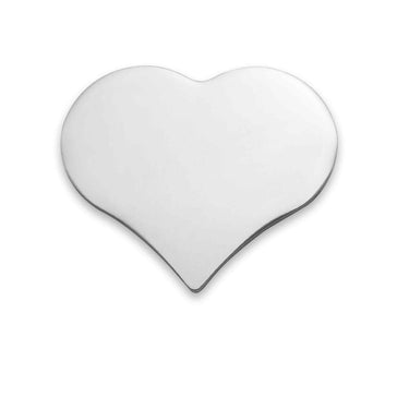 Blank Heart Charm Stainless Steel Pendant Engravable