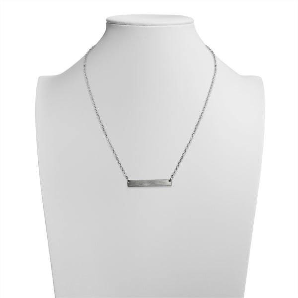 Blank Brushed Bar Stainless Steel Necklace