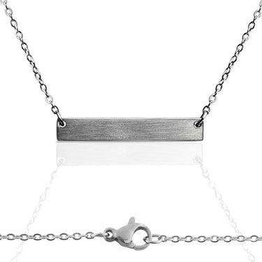 Blank Brushed Bar Stainless Steel Necklace