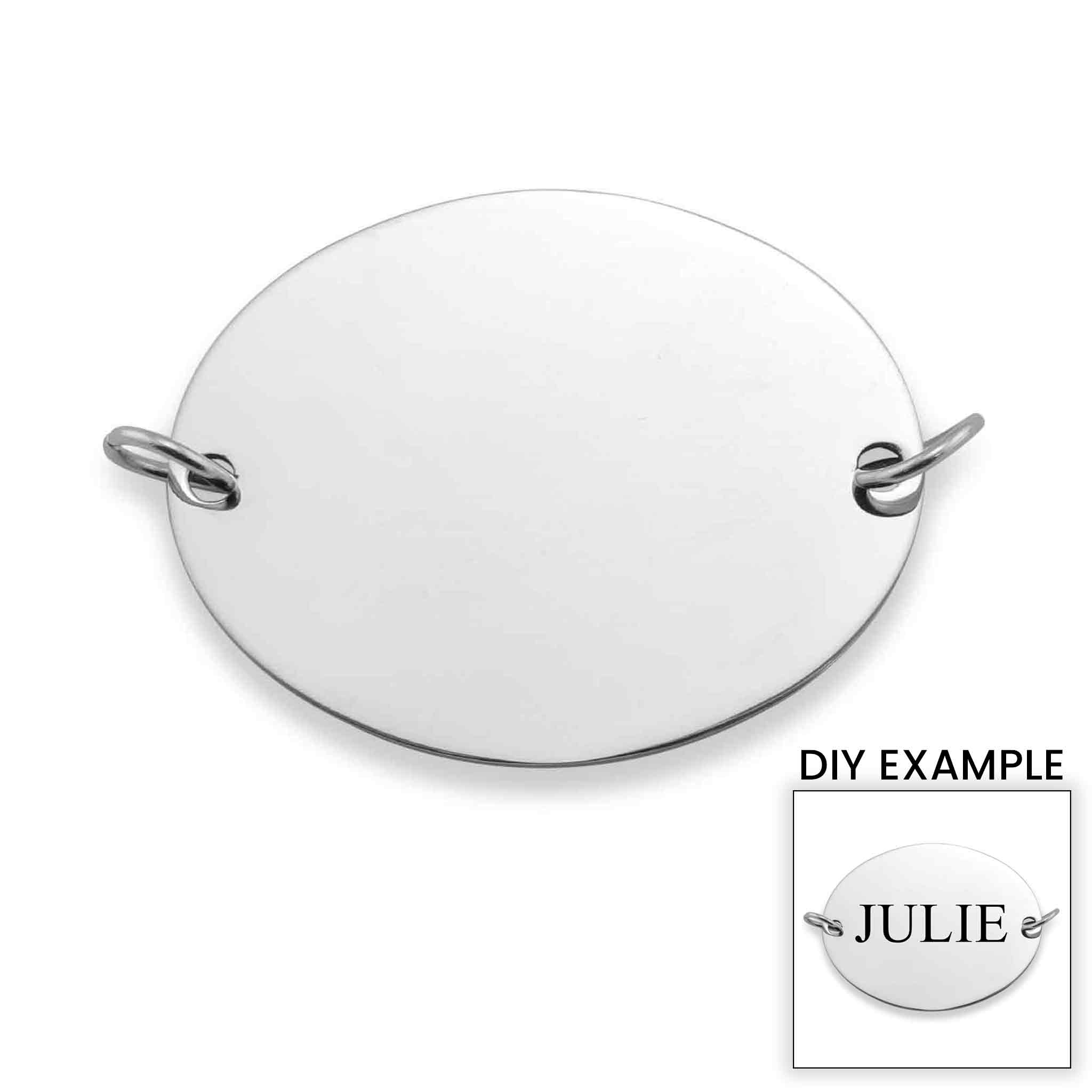 Polished Blank Stainless Steel Oval Pendant Engraving