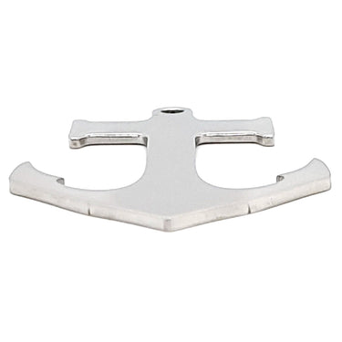 Stainless steel blank anchor pendant at an angle.
