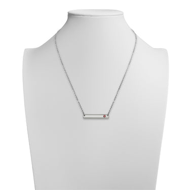 Stainless Steel Bar Birthstone Necklace