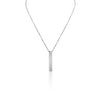 Large Square 4-Sided Vertical Bar Polished Stainless Steel Necklace / SBB0123