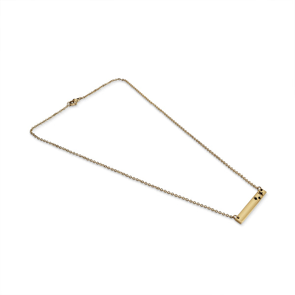 Stars Cutout Horizontal Stainless Steel Bar Necklace