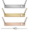 Moon Cutout Horizontal Stainless Steel Bar Necklace
