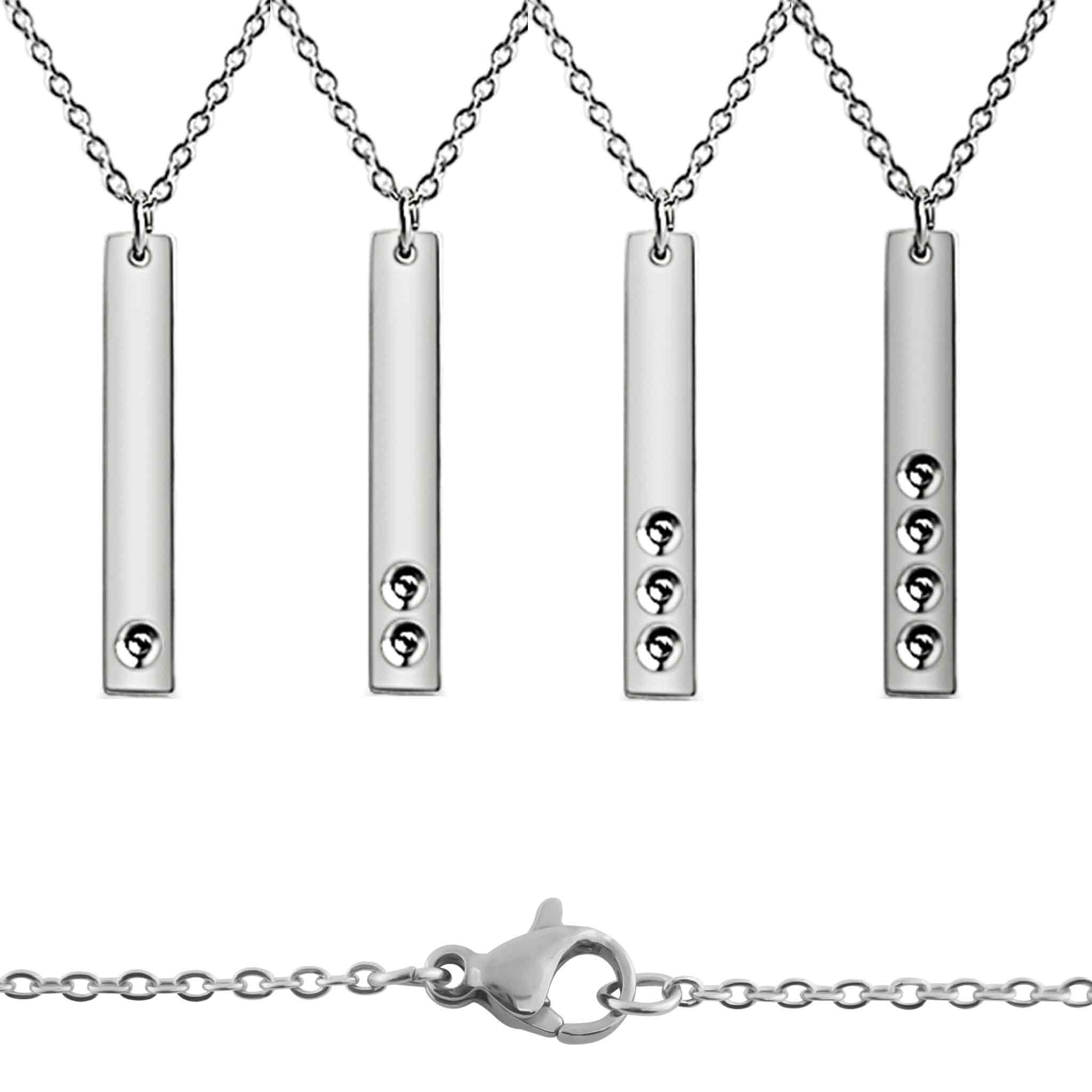Polished Stainless Steel Stampable Birthstone Necklace