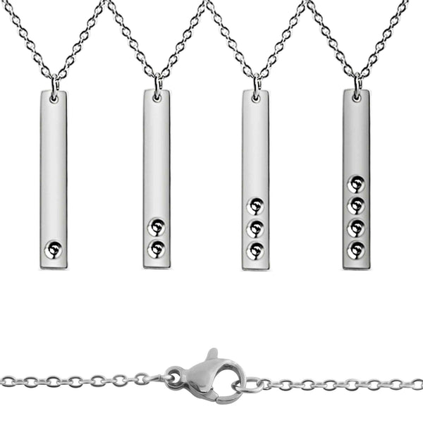 Four-Sided Bar Key Chain - Sterling Silver
