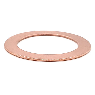 Copper blank washer pendant at an angle.