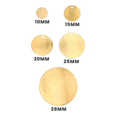 Brass blank round disc pendants with hole in a variety of widths-jewelry brass- brass jewelry box- how long does brass jewelry last- how to polish brass jewelry- how to solder brass jewelry