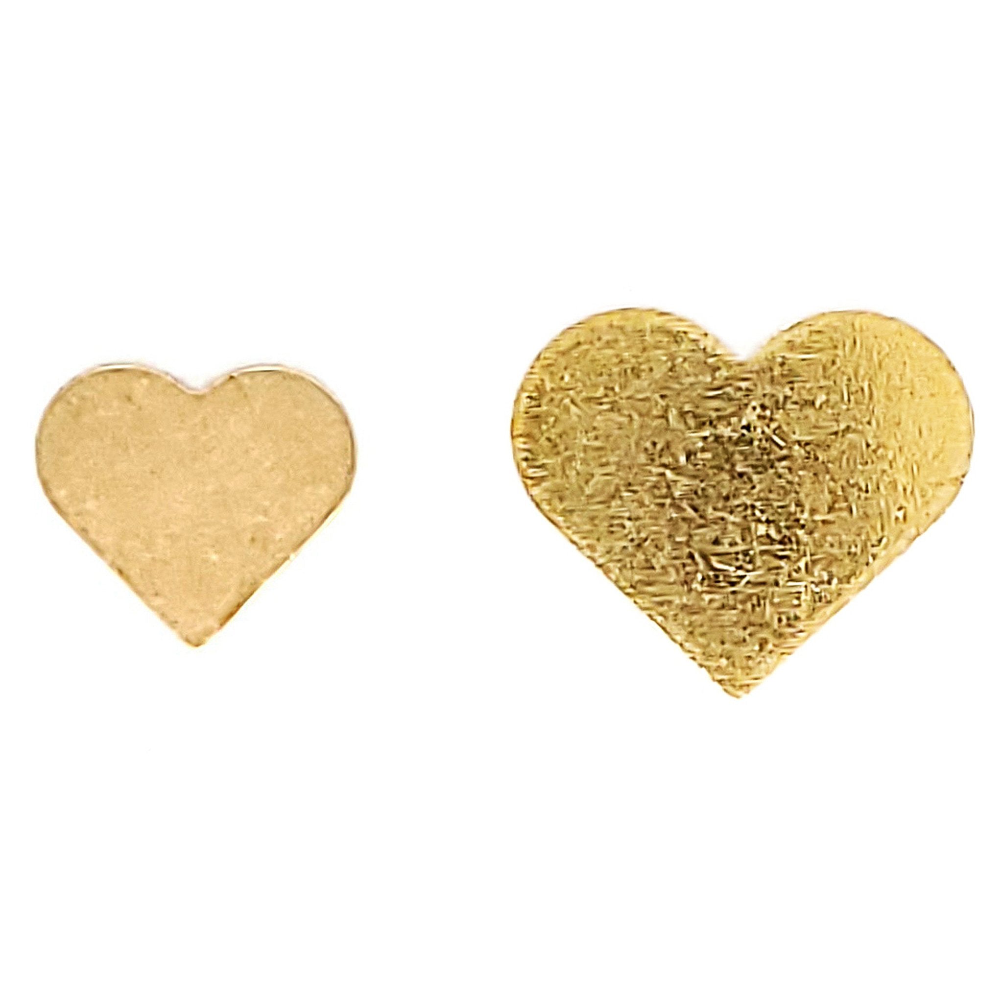 Brass blank heart pendant in two different sizes.