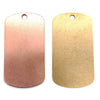 Copper and brass blank dog tag pendants.
