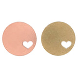 Copper and Brass blank round heart cutout pendant.
