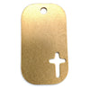 Brass blank cross cutout dog tag pendant.