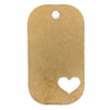 Brass blank heart cutout dog tag pendant.