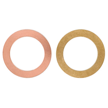 Copper and brass blank washer pendants.