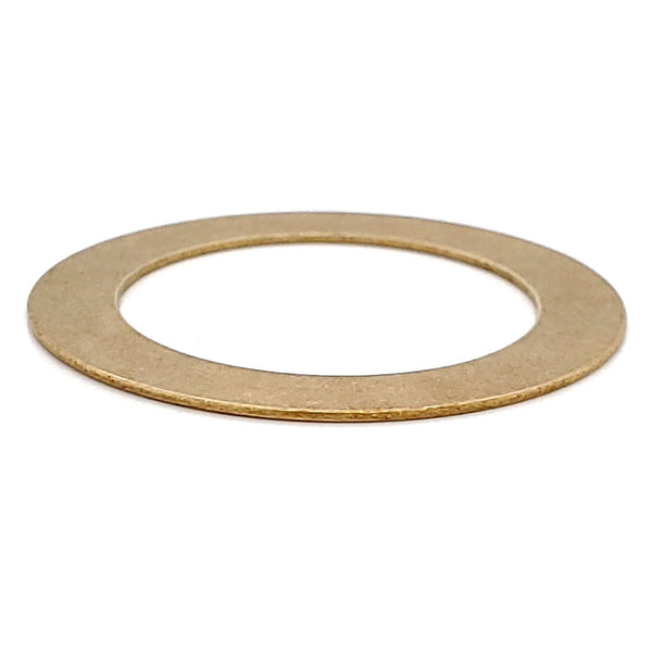 Brass blank washer pendant at an angle.