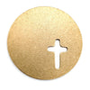 Brass blank round cross cutout pendant