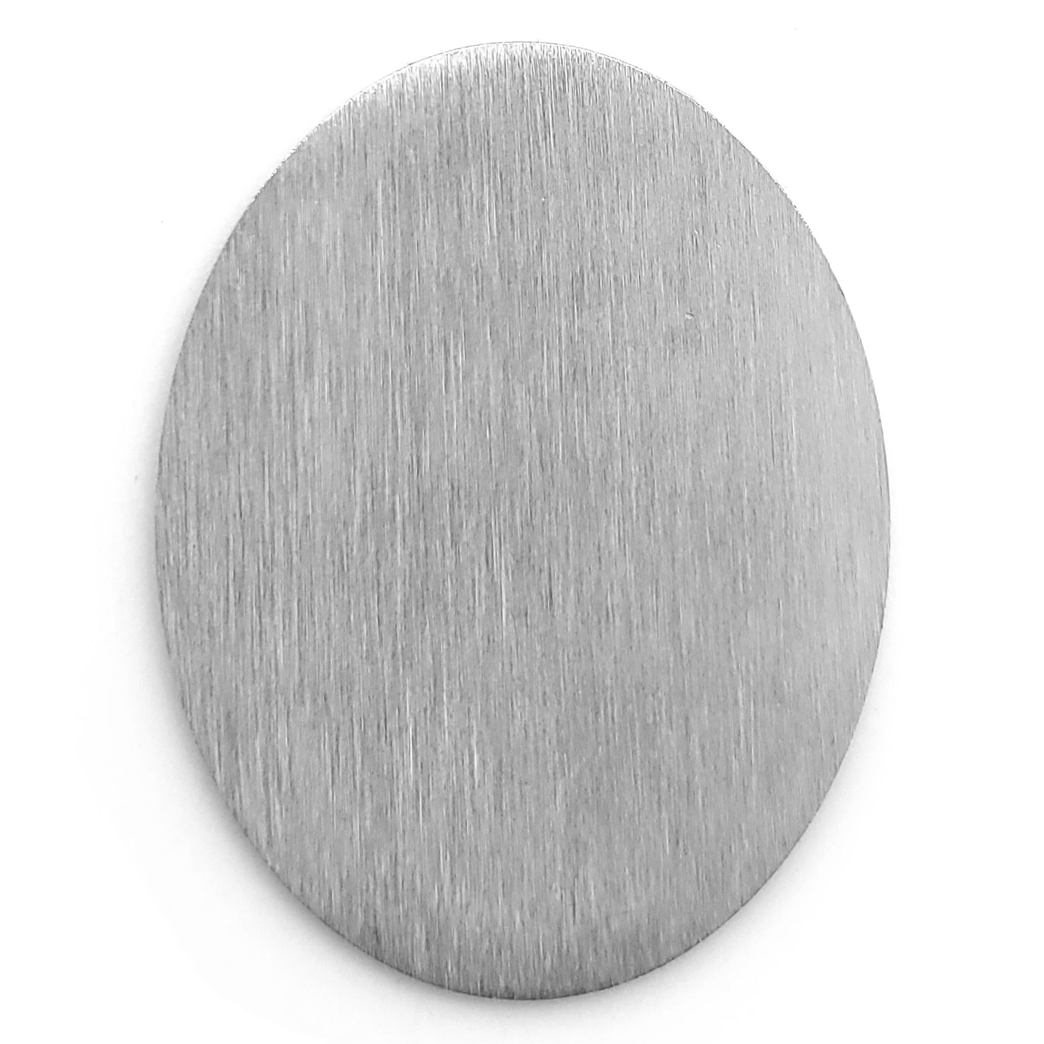 Stainless steel blank oval pendant brushed side.