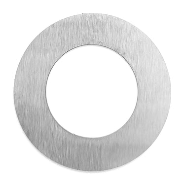 Stainless steel blank washer pendant brushed side.